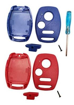 Aliwei 779675533297 3 Buttons Key Fob Shell Case Fit For Honda Civic Cr-v Crosstour 1 Blue Red