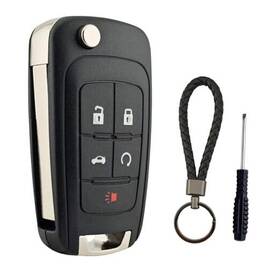 Amneyerus006 Amneyer Key Fob Cover Case Replacement Fits For Chevy Cruze Equinox Camaro 5 Button