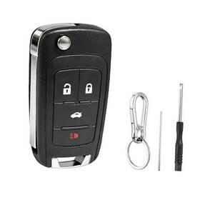 Bh0100rt697 Bhumkey 4 Button Key Fob Case For Chevy Cruze Malibu Impala Sonic Equinox Camaro Buick