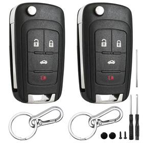 Bh300896 Bhumkey 2 Pack 4 Button Key Fob Shell For Chevy Cruze Impala Malibu Sonic Black