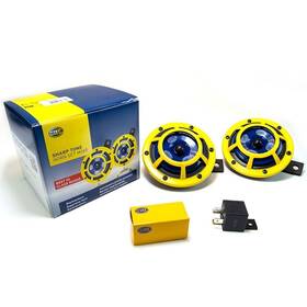 H31000001 Branded 760687158615 Sharptone 12v High Tone / Low Twin Horn Kit With Yellow Protectiv