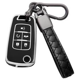Cxfla5yhei Caersat For Chevy Key Fob Cover Soft Tpu With Keychain Case Holder All B-black