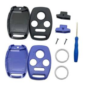 Jlusch003 Chyoekey Key Fob Case Replacement For Honda Accord 2003-2012 / Civic Ex Black Blue