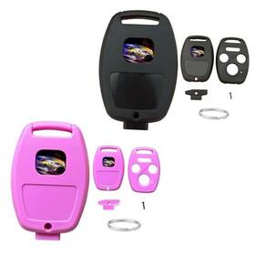 Shell10-8 Ejoaoje Replacement For Honda Key Fob Shell Cover Fits 4button 1black 1pink