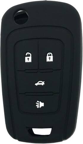 Grakest 778112890221 Silicone Protector Key Fob Cover Case Fit For Chevy Camaro Cruze Black C
