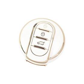 Bmc-gd1 Guangzhou Saiku Auto Parts Co. Ltd. White Tpu Gold Edge Smart Key Fob Case Protective Cover 4 Buttons