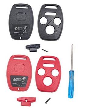Jokmoest 770456249895 Replacement Key Fob Cover Fit For Honda 2003-2012 Accord 2006 3 1 Black Red