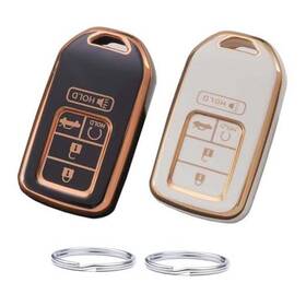 Kar-hon115 Karlotland Key Fob Cover - Soft Tpu Case Full Protection Black White