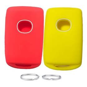 Kosmiq 799132354197 2pcs Silicone Smart Remote Key Fob For 2024 2023 2022 2021 2020 2019 Red Yellow