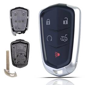 Cadi-hyq2-0801 Mechanmagic Key Fob Shell Case Replacement For Cadillac Ats Ats-v Cts Black