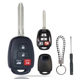 Toyo-hyq1-1108 Mechanmagic Key Fob Shell Case Replacement Compatible With Toyota Camry Black
