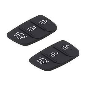 245-b-vp Micro Traders 2 Pack 3-button Rubber Key Pads Black Button For Auto Car Smart Style