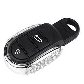 Ysk23466 Mika Key Fob Cover Shell Car Accessories Metal Chrome U-shaped Case Bling White