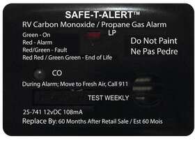 270-25741bl Mti Safe-t-alert 25-741-bl 25 Series Mini Rv Dual Co/lp Alarm - Black Surface