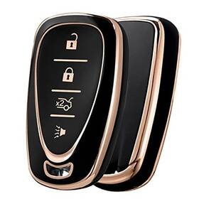 Paipaikeji 735157501000 For Chevy Key Fob Cover Case Tpu Protector Holder Black 4 Buttons