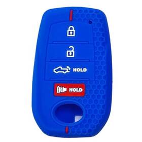 Peojek 724470454483 Key Fob Cover Case For Toyota Crown Corolla Cross Hybrid Highlander Grand Blue