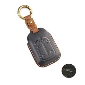 Ysb-xfl-5 Sieven Key Fob Cover Leather Compatible With Chevy Silverado 1500 2500 3500 Gmc Black