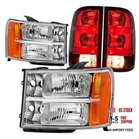 Taida Autolamp Rk-ht-gs-091 Combo Headlight Taillight Chrome Amber Headlights Red Tail Lights