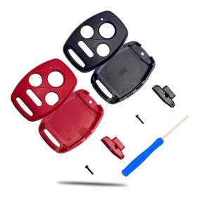 Tm-29 Talkmoon Cutting Not Required - Key Fob Case Replacement For Honda Accord Black Red