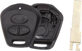 18060500 Uxcell New 3 Buttons Uncut Insert Key Fob Remote Control Case Shell Black