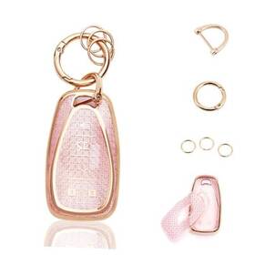 Vl00053 Vehicleloong Key Fob Cover Case Shell Keychain For Chevy Equinox Malibu Trax Gold Pink