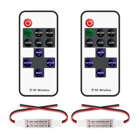 Fb5159 Vipmoon 2 Pack 11 Key Rf Mini Wireless Remote Controller With Dc 5-24v For 3528 5050