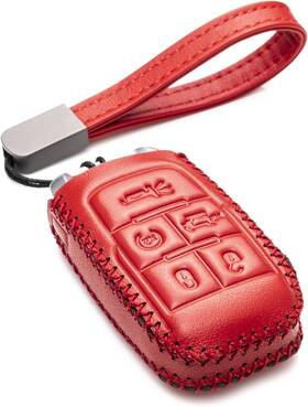 Kc-ram2500-la5b-red Vitodeco Inc Leather Keyless Entry Remote Control Case Cover For Ram 2500 3500 4500 5500 2019