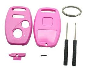Key055 Vruwcey Key Fob Shell Case Replacement Fits For Honda Civic Lx Accord Crosstour Pink