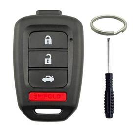 Key091 Vruwcey No Cutting Required - Key Fob Shell Case Replacement Fits For Honda 4 Button A
