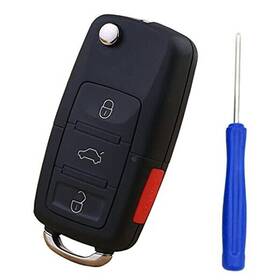 Wcs214 Wicuasix Replacement Key Fob Shell Case For Vw Volkswagen Jetta Passat Golf Beetle Black