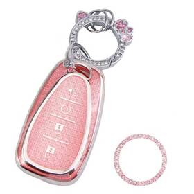 Yilinxi 795441932286 Key Fob Cover With Cat Clip Keychain&start Button Ring Car Shell