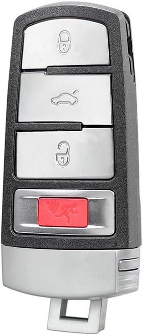 240301 Yollky Key Fob Cover Shell Case Replacement 4 Buttons Remote Control Silver