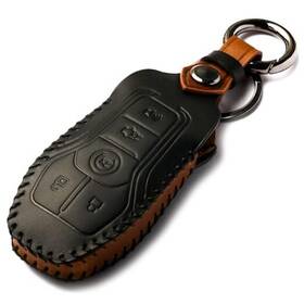 Zihafate 768825667128 Leather Cover Key Fob Case Compatible With Ford Keyless Remote Control B Black