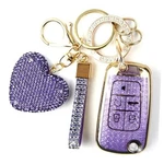 Fob Cover With Diamond Keychain For Women, Car Holder Purple-heart. Fixed Price $28.24.