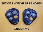 Set Of 2 - EZSDEI474V Viper Aftermarket Keyless Remote Fobs Buttons. Fixed Price $26.92.