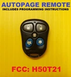 Aftermarket Autopage Keyless Remote Start Fob H50T21 XT-33 Button Blue Led. Fixed Price $79.92.