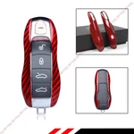 Luxury Red Real Carbon Fiber Snap Replacement Case For Porsche Key Fob Remote. Fixed Price $45.99.