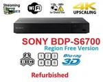 Sony BDP-S6700 Region Free Blu Ray Player Refurbished Smart Wifi 4K Upscaling 3D. Fixed Price $289.00.