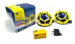 Hella H31000001 Sharptone 12V Twin Horn Kit, High/low Tone, Yellow Grill, Relay. Fixed Price $51.99.