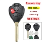 Mdl B42TA 4D67 Chip 433MHZ For Toyota Hilux 2005 2006 2007 2008 Remote Key Fob. Fixed Price $15.85.