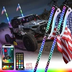 2X 4FT Xprite Rgb Chasing Spiral Whip Light With Bluetooth Remote Atv Utv Rzr. Fixed Price $98.99.