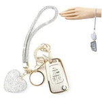 Fob Cover With Diamond Keychain For Women, Car Shell Compatible White. Fixed Price $28.24.