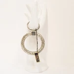 Vtg Round Silver Tone Mesh Fashion Keyring Keychain Fob *china. Fixed Price $9.00.
