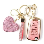Fob Cover With Diamond Keychain For Women, Car Holder Pink-heart. Fixed Price $23.26.