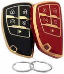 Reprotecting Tpu Key Fob Cover Compatible With Chevy Chevrolet 8*5, Black/red. Fixed Price $20.64.