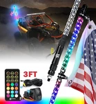 Xprite Rgb Spiral Whip Lights 3FT/4FT/5FT Led 360 Remote Control For Utv Atv. Fixed Price $56.65.
